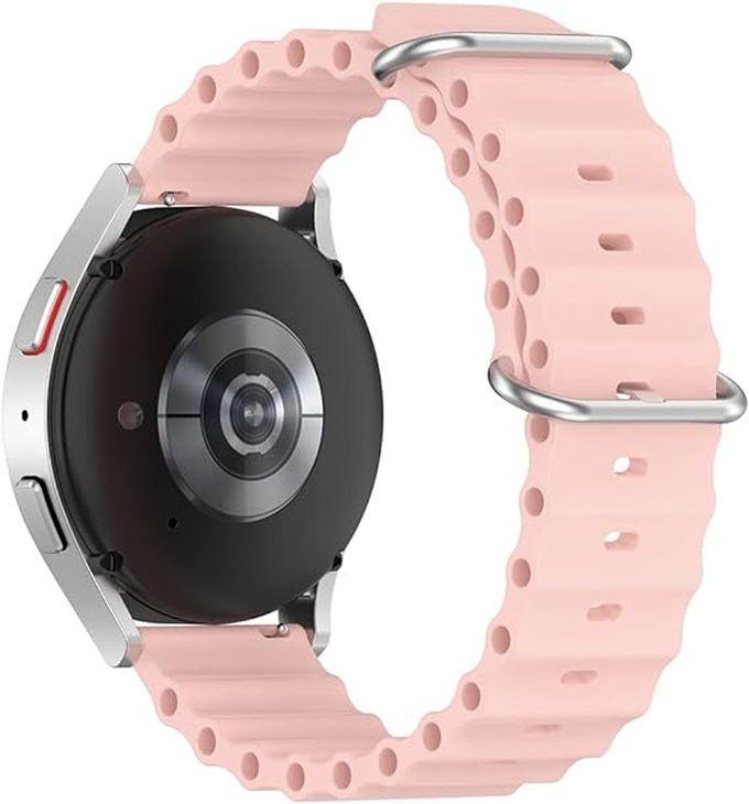 Ocean Silicone Band 22mm Compatible With Huawei Watch /GT2 / GT2 PRO / GT Runner / GT3 / GT3 Pro / GT4 / GT4 Pro / GT1 Size 46mm, By TenTech – Pink