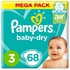 Pampers - Baby-Dry Diapers, Size 3, Midi, 6-10 Kg, Mega Pack - 68 Pcs- Babystore.ae