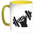 Sport Printed Coffee Mug Yellow/White 11ounce