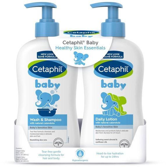 Cetaphil Baby Wash & Shampoo Plus Body Lotion, Head to Toe 2-Pack