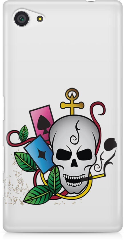 Gambling Skull Pink and Blue Ace of Cards Phone Case for Sony Z4 Mini