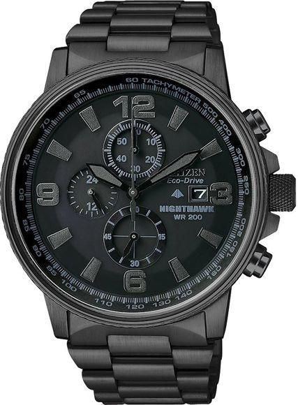 Citizen CA0295-58E Eco-Drive Men's Nighthawk Chronograph Black PVD Watch