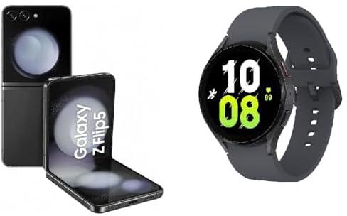 Samsung Galaxy Z Flip5 Android Smartphones, 8GB RAM, 256GB ROM, Graphite - 1 Year Warranty With Samsung SM-R900NZAAMEA Galaxy Watch5, 40mm, UAE Version, Graphite - 1 Year Warranty