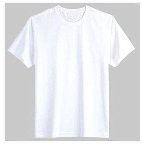 Men's Plain Round Neck T-Shirt- White