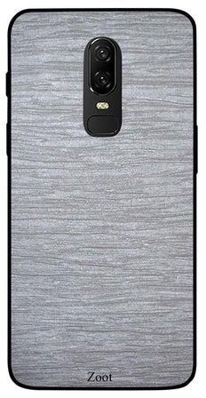 Skin Case Cover -for One Plus 6 Grey Wooden Pattern Grey Wooden Pattern