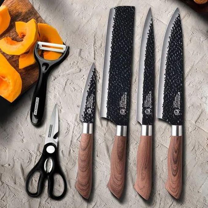 6PCS Kitchen Knife Set With Scissors And Potato Cutter