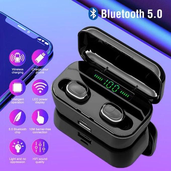 Sky-9 Wireless Bluetooth Stereo Headset Earbuds LED Display