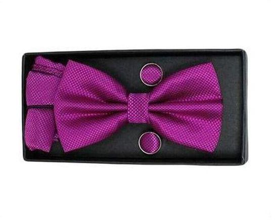 Fashion Men's Bow Tie, Cufflinks & Pocket Square Set