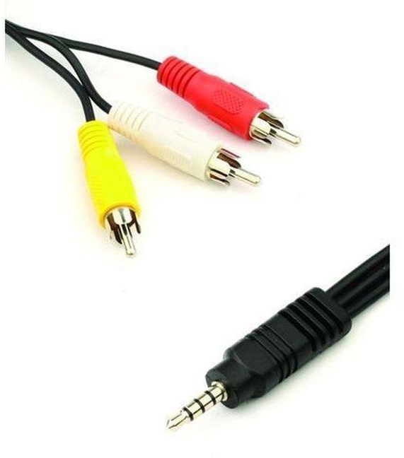 Jack Plug To 3 Rca Male Av Cable - Black