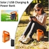 Solar Working Light Rechargeable, Multifunctional LED Camping Lantern Portable Outdoor USB/Solar Charging Bluetooth Speaker with 5 Lighting Modes, Emergency Flashlight for Repairing Hiking Fishing
