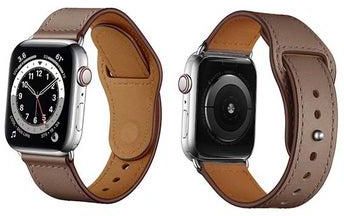 Genuine Leather Replacement Band For Apple Watch Series 6/SE/5/4/3/2/1 Light Brown