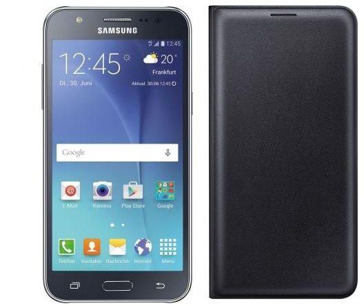 Samsung Galaxy J7 2016 Dual Sim J710FD - 16GB, 4G LTE, Black with J7 Flip Wallet