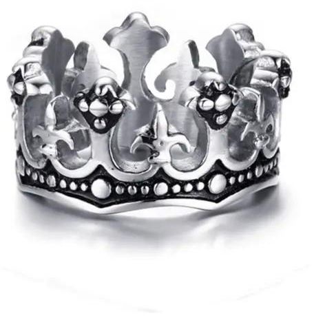 Sally Shop High Quality Men's Ring Black Royal King Crown Cross Vintage Rings Jewelry Domineering