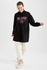 Defacto Relax Fit Hooded Printed Sweatshirt Tunic