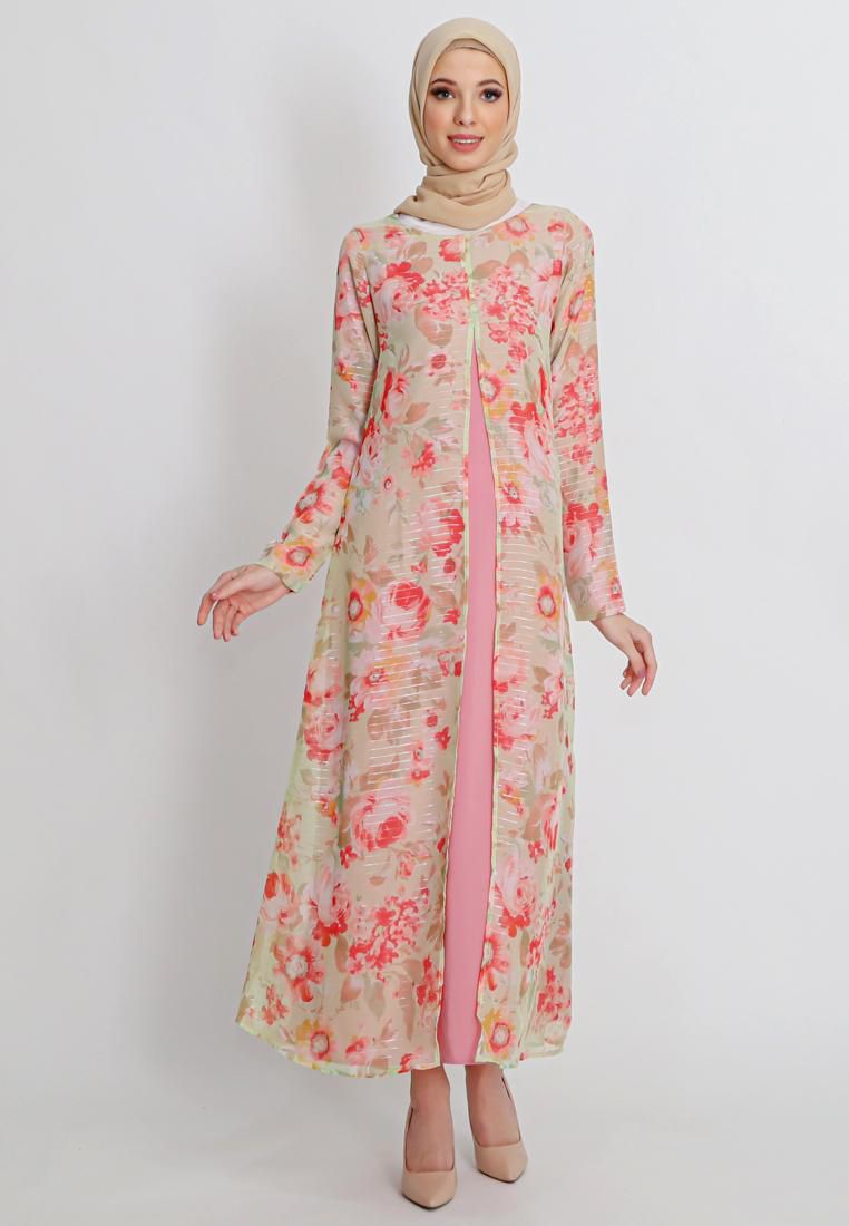 Gobindpal Azzar Meera Maxi Dress Floral - 4 Sizes (Peach)