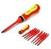 Lodestar 9 in 1 Electric Shockproof Red Insulated Slotted Cross Tri-Wing Screwdriver Set