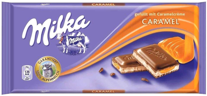 Milka Caramel Chocolate Bar - 100 Gram