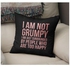 وسادة زينة بطبعة عبارة "I Am Not Grumpy" أسود/وردي 16x16بوصة