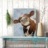 SOOTHAN Country Cow Canvas Prints Pictures Animal Farm Wall Art Posters Funny Decor for Bedroom Bathroom Office Rustic Farmhouse Decoration Stretched and Framed Artwork Ready to Hang 12×16 inch