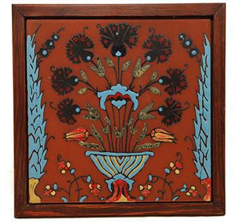 Nubian Hand Painted Flower Vase Wall Frame