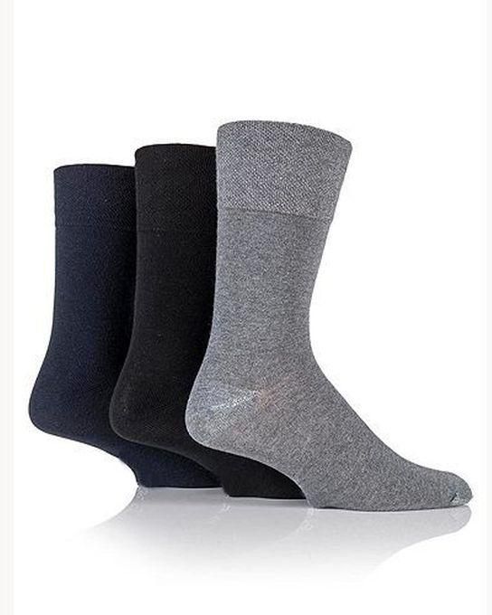 Men's Navy Blue/Black/Ash Socks-3 Pairs