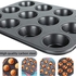 Yuniverse 2 Pcs Non-Stick Muffin Pan, 12 Hole Pan ideal for Muffins and Cupcake - 14 x 10.5 x 1.2 inch