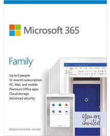 Microsoft 365 Family 1 Year License for up to 6 users For PC, Mac, iPhone, iPad, and Android phones and tablets