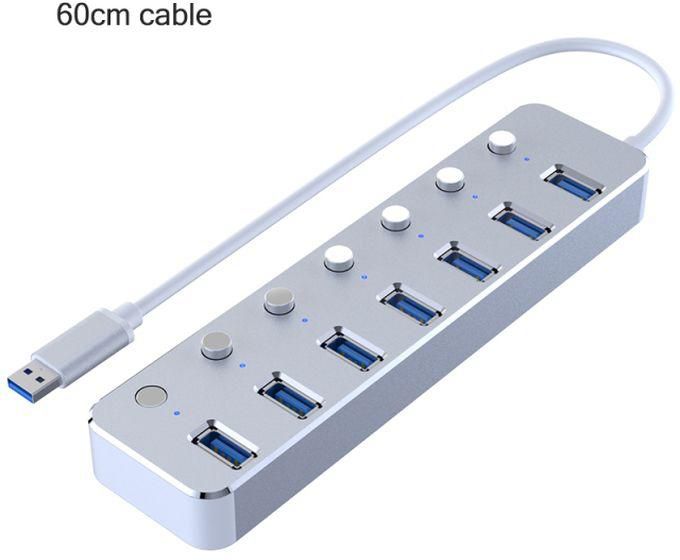 Aluminum 7-Port Usb 3.0 Hub 60 120cm Cable USB Hubs