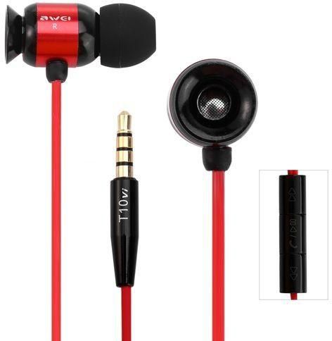 FSGS Red In-Ear Awei ES-T10Vi 1.2m Cable Length With Mic Volume Control For HTC Earphone 20519