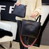 Neworldline Women Two Piece Bag Top Handle Bags Fashion Messenger Bags Handbag Bag BK-black