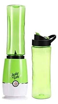 Shake N Take 3 Juice Smoothie Blender with 2 Sport Bottles, mini and convenience, super powerful blender crushes ice instantly, Automatic Pulp Ejection, 500ml Portable Sport Bottle - Green