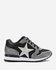 Varna Bi-Tone Star Wedged Sneakers - Black & Silver