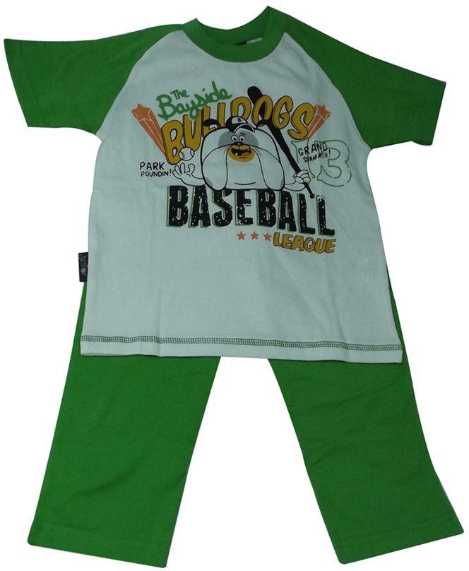 Junior Bs302-13 Set Of 2 Pieces Outfit For Boys - White And Green