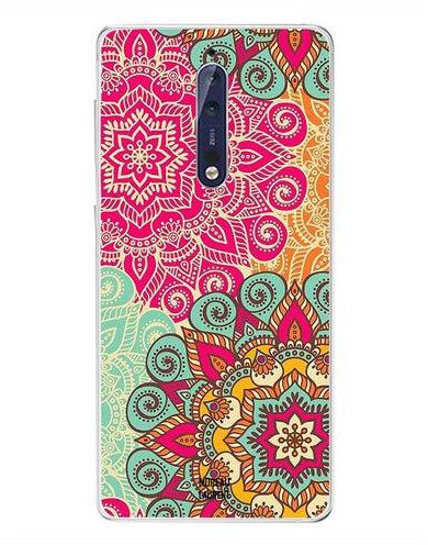 Protective Case Cover For Nokia 8 Big Floral Pattern