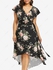 Plus Size Chiffon Floral Print Tied Asymmetric Dress - 3x | Us 22-24