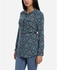 Momo Abstract Pattern Shirt - Navy Blue & Turquoise