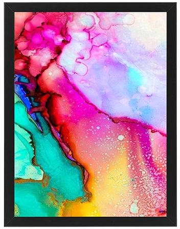 Watercolor Abstract Poster With Frame Multicolour 40x50 centimeter