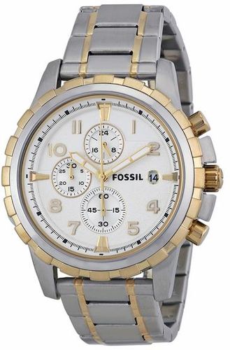 Stainless steel Silver Dial Fossil FS4795 Dean Mens Chronograph 