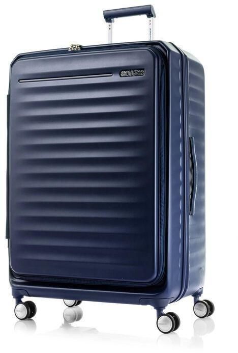American Tourister Frontec Spinner 79 cm Cabin Hard PC Luggage Trolley Bag, Navy Blue