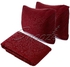 Snooze Flat Jakared Microfiber Bed Sheet - Dark Red (flowery Design) 220*240 Cm + Free 2 Pillowcases