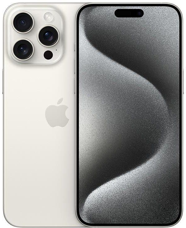 Apple iPhone 15 Pro Max 5G Smartphone, White Titanium, 256 GB