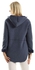 eezeey Hooded Long Sleeved Jacket - Heather Navy Blue