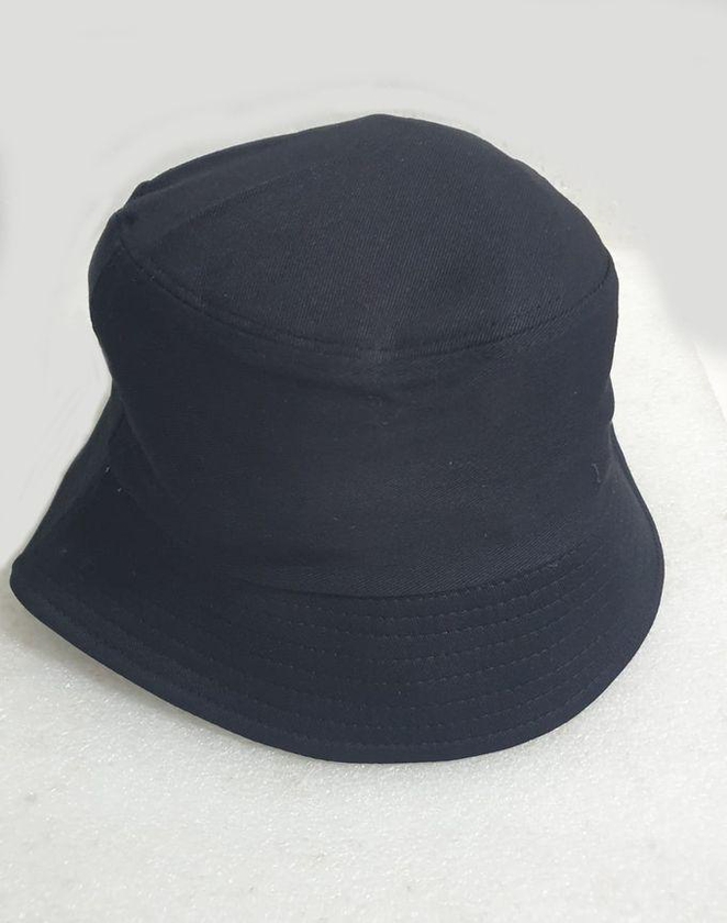 Black Cotton Bucket Fisherman Hat For Males And Females