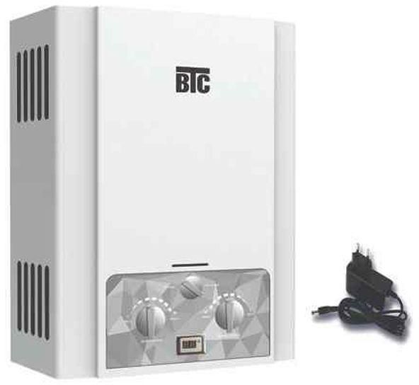 Btc سخان غاز طبيعى بشاحن كهرباء 6 لتر ابيض
