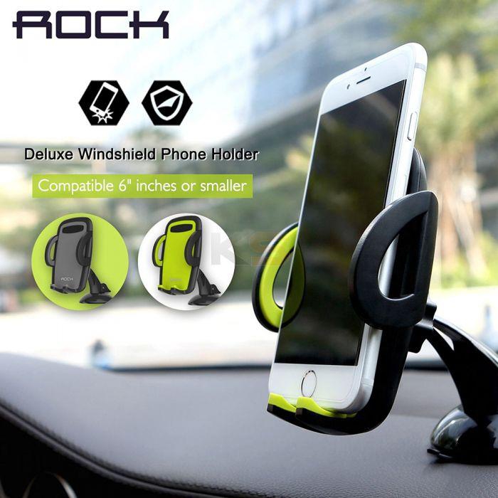 ROCK Delux Windshield phone Holder car-styling Car Dashboard Adjustable Vent Car Holder Stand For Smart phones Gray