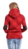 Women Red Cotton/Polyester Argyle Printed Hooded Sweatshirt