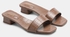 Animal Pattern Heeled Sandals Brown