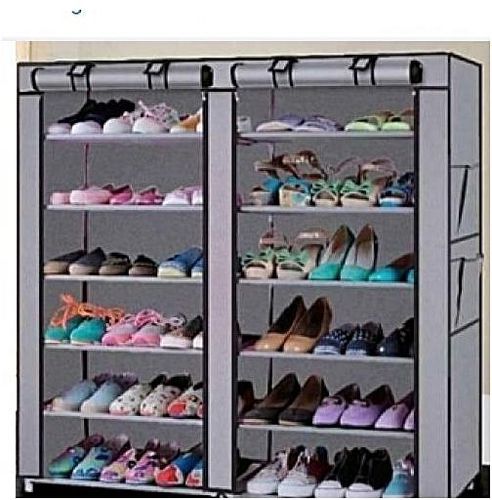 Generic Portable shoe rack 36 pairs Grey