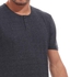 Izor Buttoned Short Sleeves Cotton T-Shirt - Dark Grey