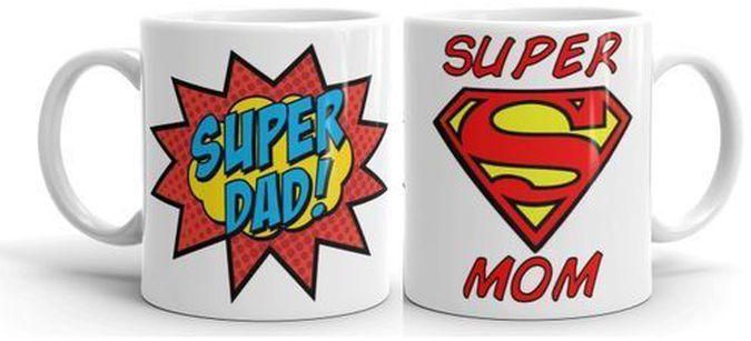Super Mom & Dad Mug - White